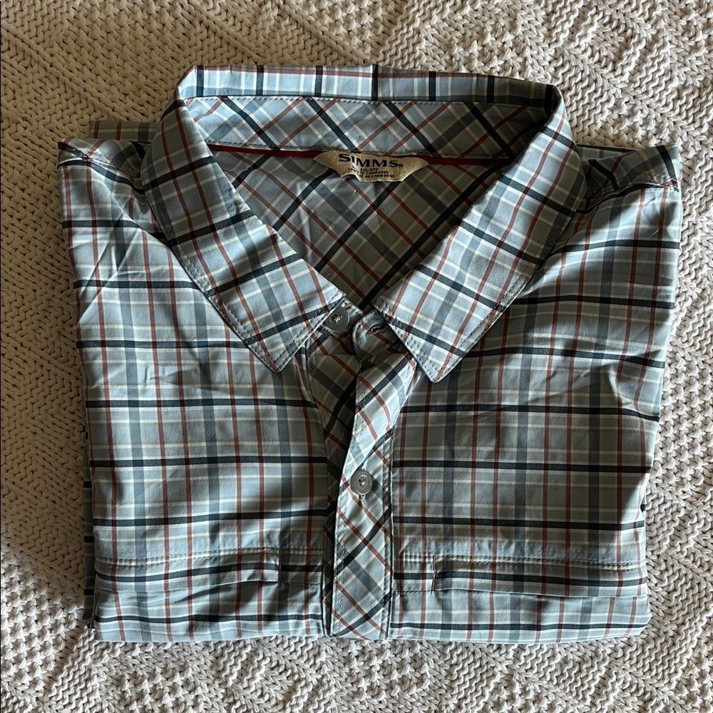 Simms Mens' Stone Cold LS Shirt in Sterling Plaid Sz XXL - Picture 10 of 10
